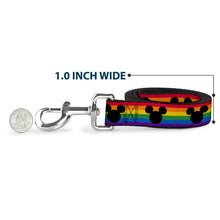 Load image into Gallery viewer, Dog Leash - Mickey Mouse Ears Icon Rainbow Pride Flag