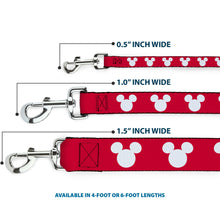 Load image into Gallery viewer, Dog Leash - Mickey Mouse Ears Icon Red/White