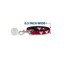 Load image into Gallery viewer, Dog Leash - Mickey Mouse Ears Icon Red/White