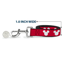 Load image into Gallery viewer, Dog Leash - Mickey Mouse Ears Icon Red/White