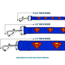 Load image into Gallery viewer, Dog Leash - Superman Shield Blue
