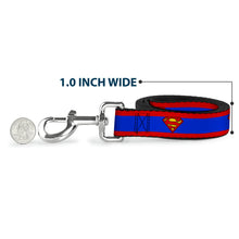 Load image into Gallery viewer, Dog Leash - Superman Shield/Stripe Red/Blue