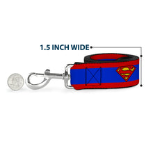 Load image into Gallery viewer, Dog Leash - Superman Shield/Stripe Red/Blue
