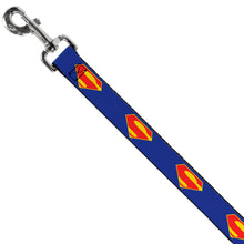 Load image into Gallery viewer, Dog Leash - DC League of Super-Pets Superman Shield Logo Blue/Red/Yellow