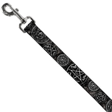Load image into Gallery viewer, Dog Leash - Supernatural Devil's Trap Pentagrams Grays/Black/White