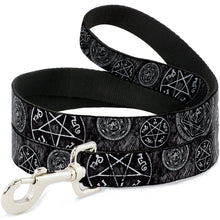 Load image into Gallery viewer, Dog Leash - Supernatural Devil's Trap Pentagrams Grays/Black/White