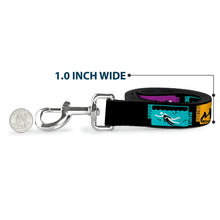 Load image into Gallery viewer, Dog Leash - Supernatural SAVING PEOPLE-HUNTING THINGS-FAMILY BUSINESS Blocks Black/Teal/Gold/Purple/White