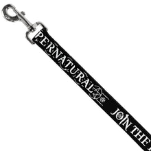 Load image into Gallery viewer, Dog Leash - SUPERNATURAL JOIN THE HUNT Icons Logo/Pentagrams Black/White