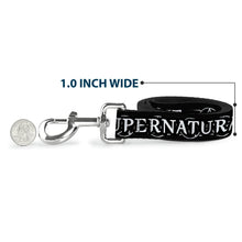 Load image into Gallery viewer, Dog Leash - SUPERNATURAL JOIN THE HUNT Icons Logo/Pentagrams Black/White