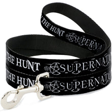 Load image into Gallery viewer, Dog Leash - SUPERNATURAL JOIN THE HUNT Icons Logo/Pentagrams Black/White