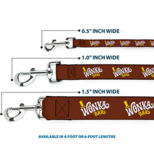 Load image into Gallery viewer, Dog Leash - Willy Wonka and the Chocolate Factory WONKA BAR Logo Brown/Yellow/White