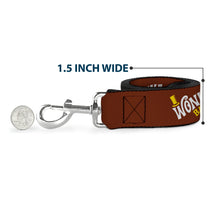 Load image into Gallery viewer, Dog Leash - Willy Wonka and the Chocolate Factory WONKA BAR Logo Brown/Yellow/White