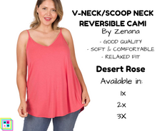 Load image into Gallery viewer, PLUS V-Neck/Scoop Neck Reversible Cami - Desert Rose