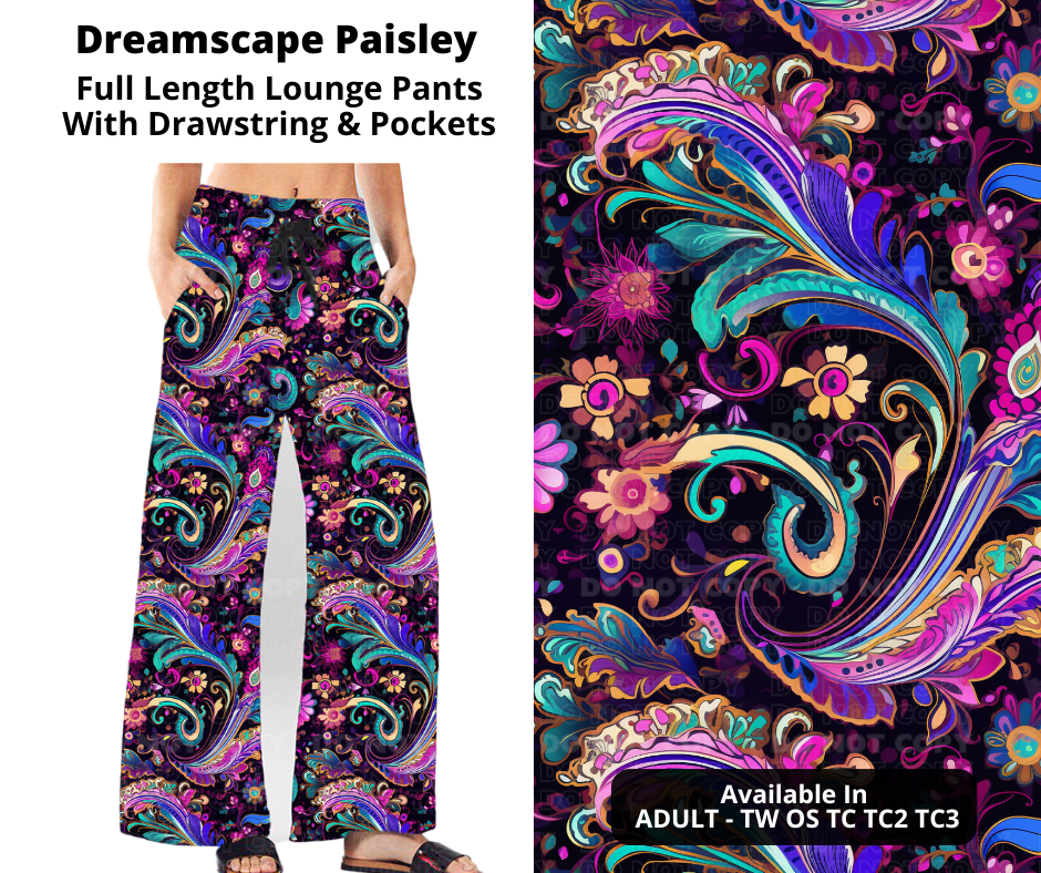 Preorder! Closes 10/31. ETA Jan. Dreamscape Paisley Full Length Lounge Pants