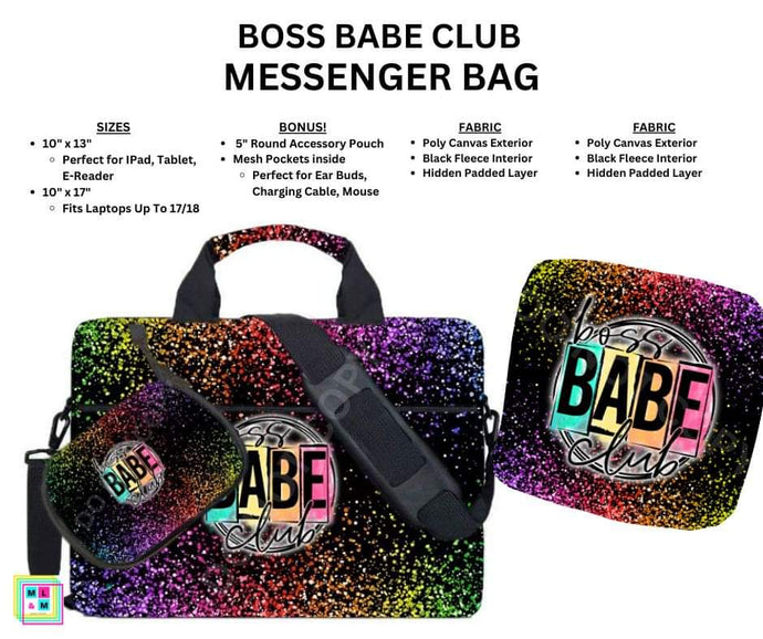Boss Babe Club Messenger Bag by ML&M