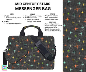 Mid Century Stars Messenger Bag by ML&M