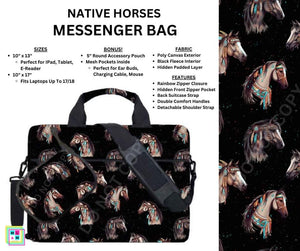 Native Horses Messenger Bag by ML&M