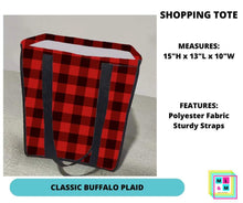 Load image into Gallery viewer, Classic Buffalo Plaid Shopping Tote