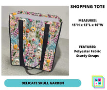 Load image into Gallery viewer, Delicate Skull Garden Shopping Tote