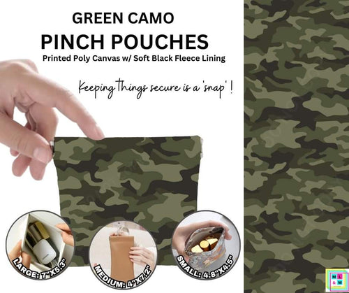 Green Camo Pinch Pouches By ML&M