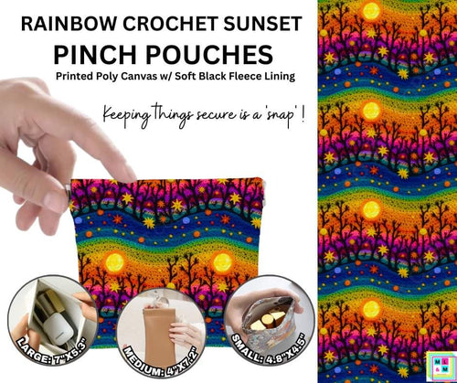 Rainbow Crochet Sunset Pinch Pouches By ML&M