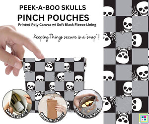 Peek-a-Boo Skulls Pinch Pouches By ML&M