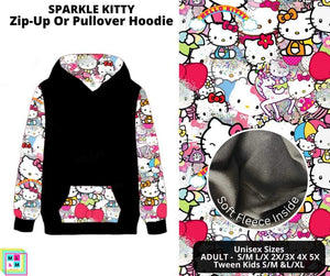 Sparkle Kitty Zip-Up or Pullover Hoodie by ML&M