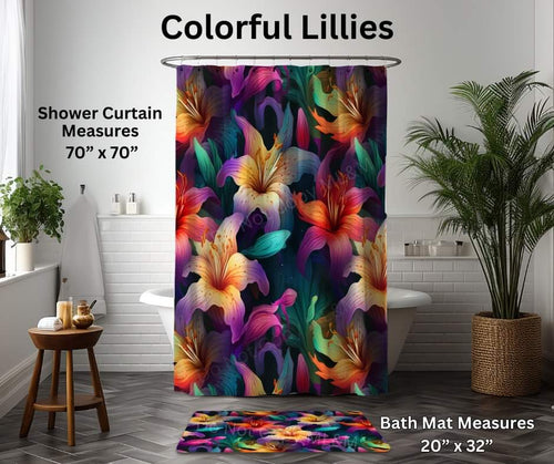 Colorful Lilies Custom Shower Curtain by ML&M