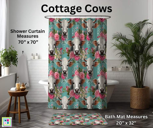 Cottage Cows Custom Shower Curtain and/or Bath Mat by ML&M
