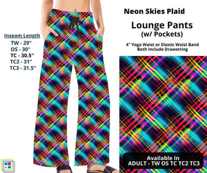 Neon Skies Plaid Full Length Lounge Pants By ML&M