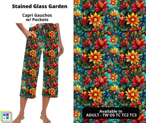 Stained Glass Garden Capri Gauchos by ML&M