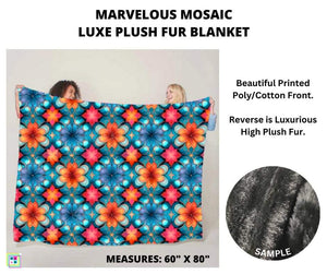 Marvelous Mosaic Luxe Plush Fur Blanket by ML&M