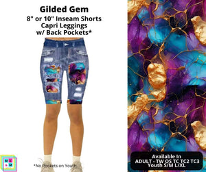 Gilded Gem Faux Denim Shorts by ML&M