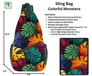 Colorful Monstera Sling Bag by ML&M