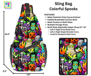 Colorful Spooks Sling Bag by ML&M