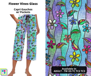 Flower Vines Glass Capri Gauchos by ML&M