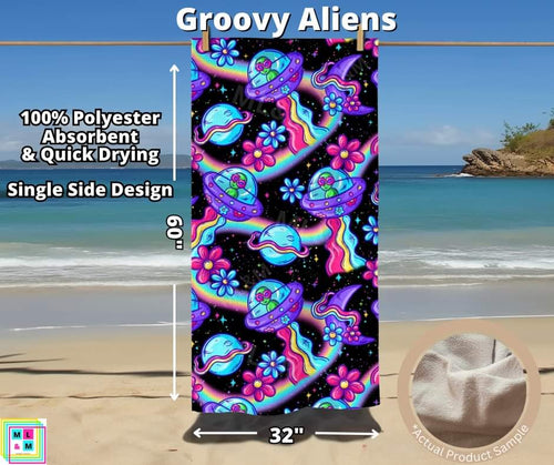 Groovy Aliens Towel by ML&M