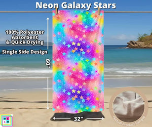 Neon Galaxy Stars Towel by ML&M