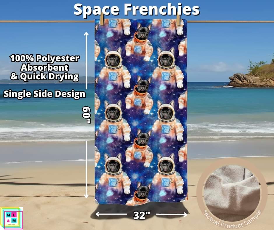 Space Frenchies Towel by ML&M