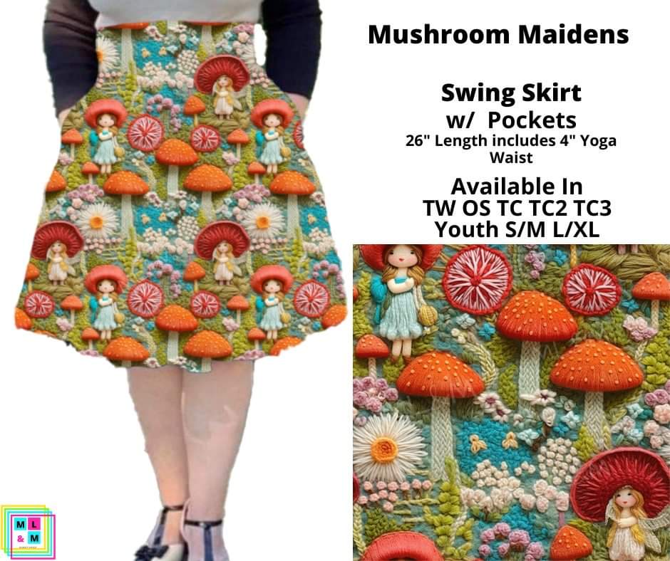 Mushroom Maidens Swing Skirt By ML&M