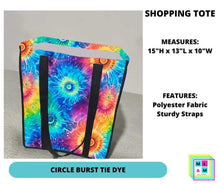 Load image into Gallery viewer, Circle Burst Tie Dye Shopping Tote