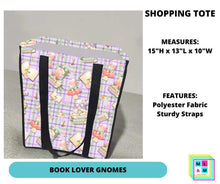 Load image into Gallery viewer, Book Lover Gnomes Shopping Tote