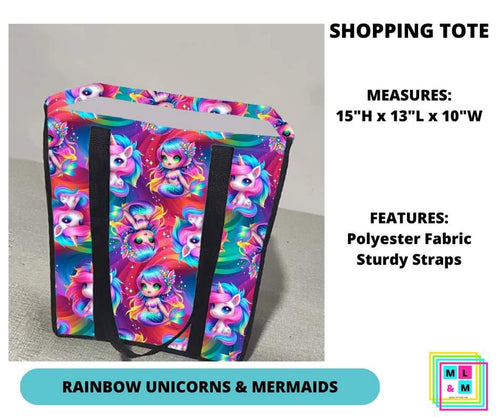 Rainbow Unicorns & Mermaids Shopping Tote