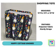 Load image into Gallery viewer, Happy Cottage Gnomes Shopping Tote