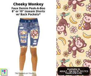 Cheeky Monkey Faux Denim Shorts by ML&M