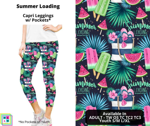 Summer Loading Capri Length Leggings w/ Pockets by ML&M