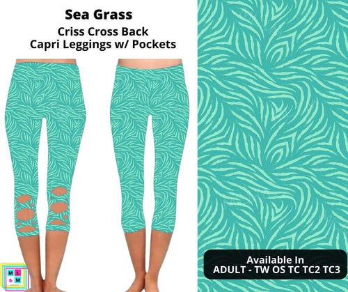 Sea Grass Criss Cross Capri w/ Pockets by ML&M