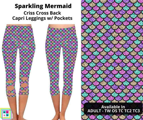 Sparkling Mermaid Criss Cross Capri w/ Pockets by ML&M