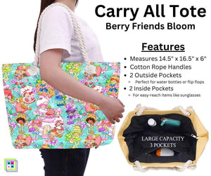 Berry Friends Bloom Carry All Tote w/ Zipper by ML&M