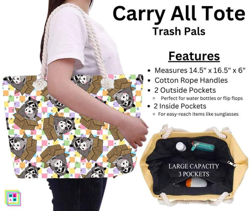 Trash Pals Carry All Tote w/ Zipper by ML&M